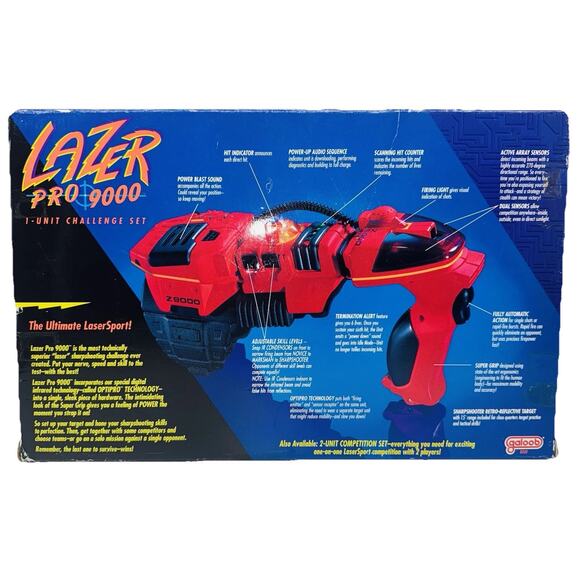 NEW NIB Vintage Galoob '91 100ft Lazer Pro 9000 Toy Gun Infrared Light Tag Sound - Picture 3 of 8